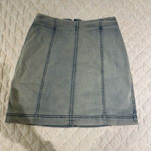 Free People Distressed Mini Denim Skirt